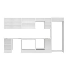 Alvinka 380X222 Cm Klasik Mebran Mutfak Dolabı Mb-E90S50S40-3 Mebran | Antrasit - Suntalam