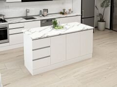 Alvinka 180 Cm Hg_J Ada Mutfak Dolabı Beyaz Beyaz Mdf