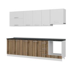 Minar 275 Cm Mutfak Dolabı Beyaz Dore 275-D5