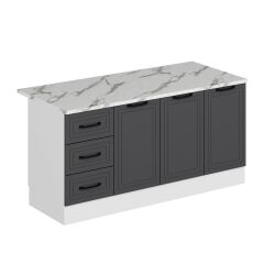 Alvinka 180 Cm Mbr_A Ada Mutfak Dolabı Beyaz Antrasit Suntalam