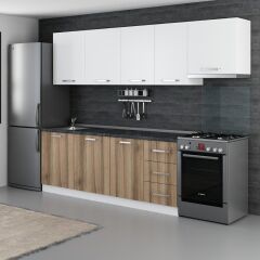 Minar 275 Cm Mutfak Dolabı Beyaz Dore 275-D7