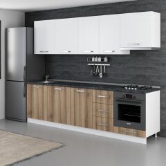 Minar 275 Cm Mutfak Dolabı Beyaz Dore 275-D8