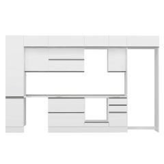 Alvinka 370X240 Cm High Gloss Mutfak Dolabı Mbb-E80B45S45-2 High Gloss | Beyaz - Suntalam