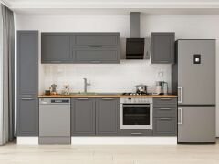 Alvinka 295X210 Cm Klasik Mebran Mutfak Dolabı Mb-E90B40S45-2 Mebran | Antrasit - Suntalam