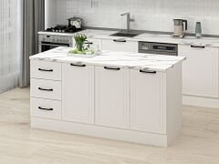 Alvinka 180 Cm Mbr_A Ada Mutfak Dolabı Beyaz Beyaz Mdf