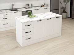 Alvinka 180 Cm Mbr_A Ada Mutfak Dolabı Beyaz Beyaz Mdf