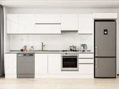 Alvinka 370X222 Cm High Gloss Mutfak Dolabı Mb-E80S40S50-1 High Gloss | Beyaz - Mdf