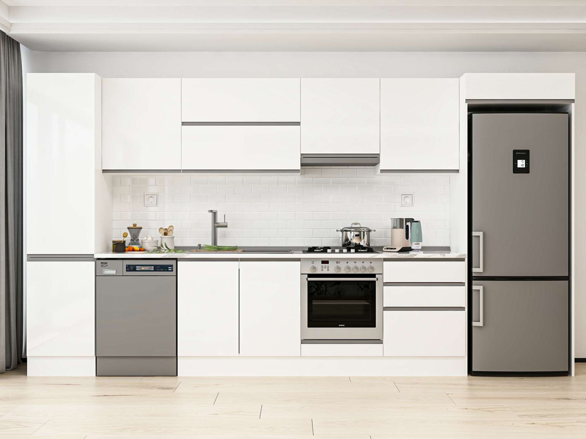Alvinka 400X222 Cm High Gloss Mutfak Dolabı Mbb-E90B50S60-1