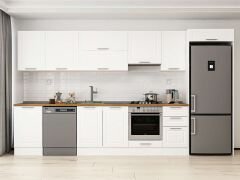 Alvinka 385X222 Cm Klasik Mebran Mutfak Dolabı Mb-E90S50S45-1 Mebran | Beyaz - Suntalam