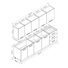 Minar 280 Cm Mutfak Dolabı Beyaz 280-B2