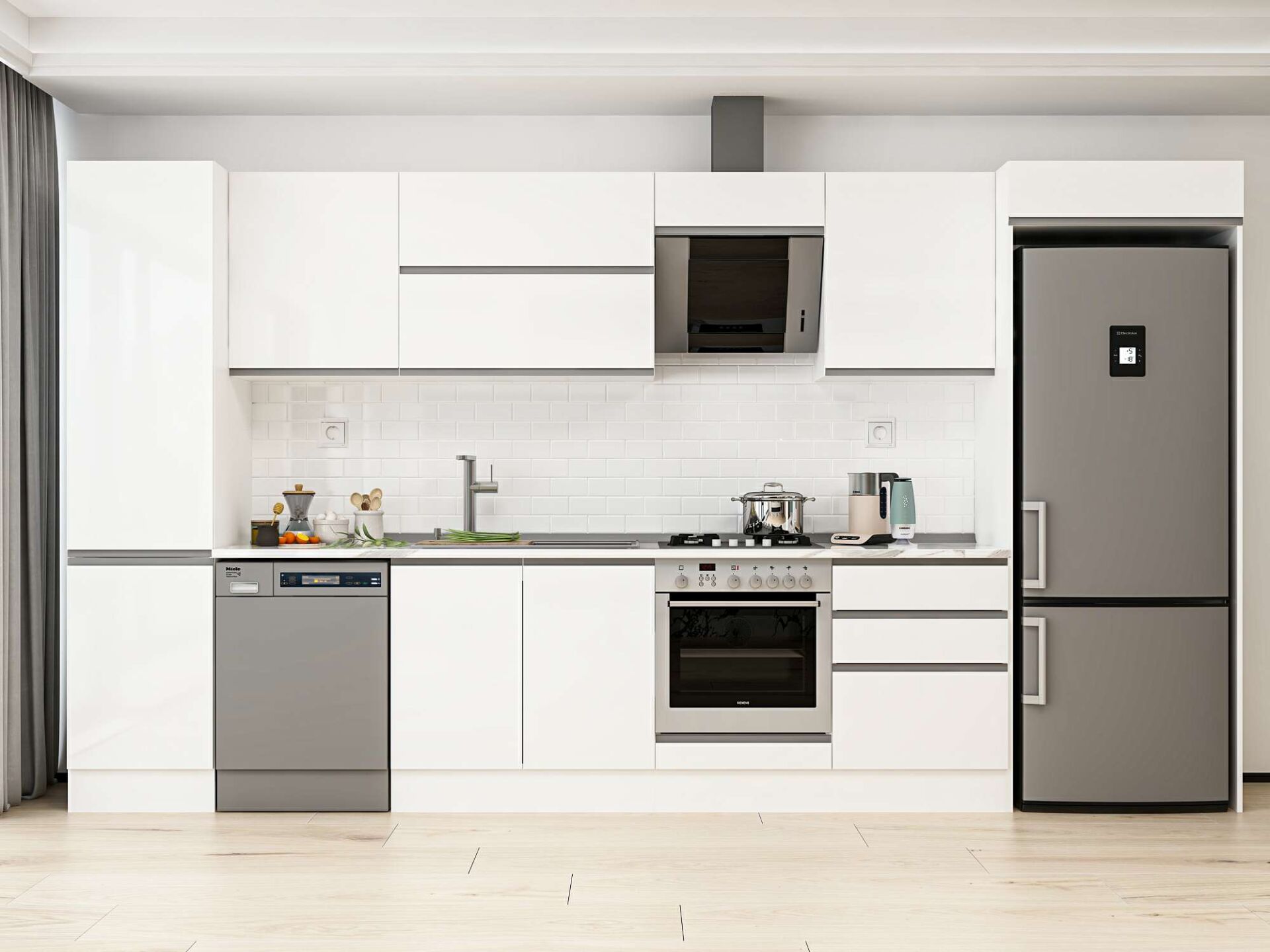 Alvinka 400X222 Cm High Gloss Mutfak Dolabı Mbb-E90B50S60-2