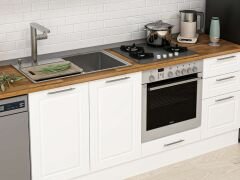 Alvinka 295X210 Cm Klasik Mebran Mutfak Dolabı Mb-E90B40S45-2 Mebran | Beyaz - Mdf