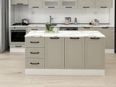 Alvinka 180 Cm Mbr_A Ada Mutfak Dolabı Beyaz Kumtaşı Mdf