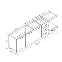 Minar 280 Cm Mutfak Dolabı Beyaz 280-B3