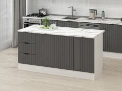 Alvinka 180 Cm Mbr_B Ada Mutfak Dolabı Beyaz Antrasit Suntalam