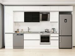 Alvinka 370X240 Cm High Gloss Mutfak Dolabı Mbb-E80B45S45-3 High Gloss | Beyaz - Suntalam