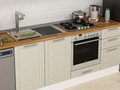 Alvinka 295X210 Cm Klasik Mebran Mutfak Dolabı Mb-E90B40S45-2 Mebran | Kumtaşı - Mdf