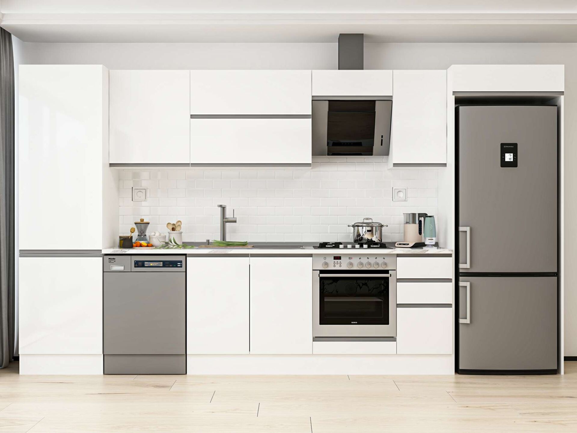 Alvinka 390X222 Cm High Gloss Mutfak Dolabı Mbb-E90B60S40-2