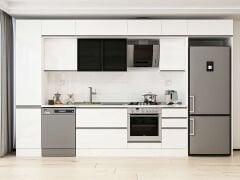 Alvinka 370X240 Cm High Gloss Mutfak Dolabı Mbb-E80B45S45-3 High Gloss | Beyaz - Mdf