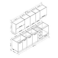 Minar 280 Cm Mutfak Dolabı Beyaz 280-B8