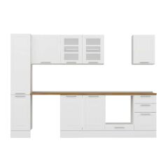 Alvinka 295X210 Cm Klasik Mebran Mutfak Dolabı Mb-E90B40S45-3 Mebran | Beyaz - Mdf