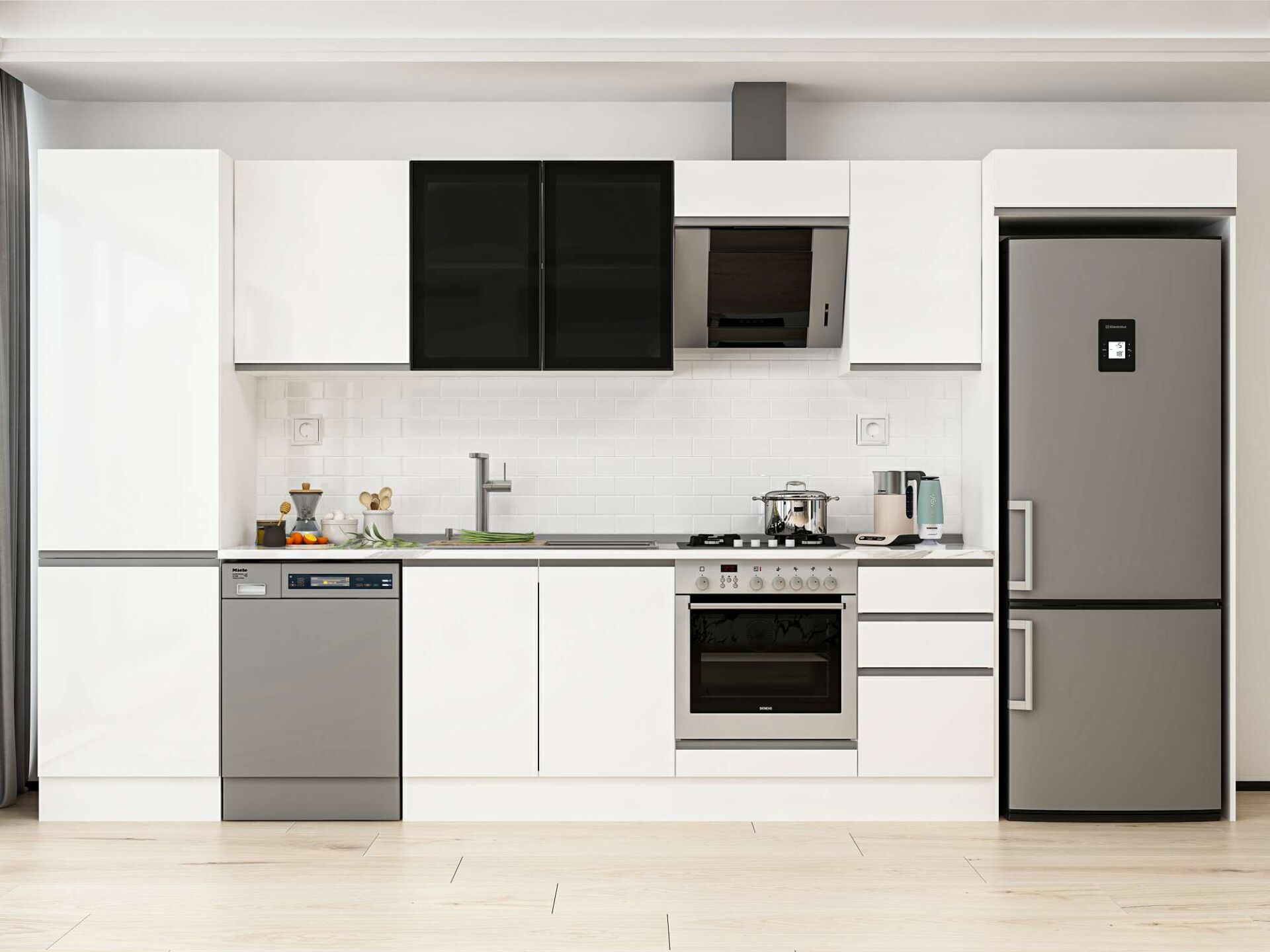 Alvinka 395X222 Cm High Gloss Mutfak Dolabı Mbb-E90B60S45-3