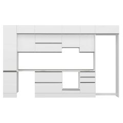 Alvinka 375X240 Cm High Gloss Mutfak Dolabı Mbb-E80B45S50-1 High Gloss | Beyaz - Mdf