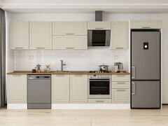 Alvinka 385X222 Cm Klasik Mebran Mutfak Dolabı Mb-E90S50S45-2 Mebran | Kumtaşı - Suntalam