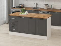 Alvinka 180 Cm Mbr_C Ada Mutfak Dolabı Beyaz Antrasit Suntalam