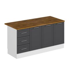 Alvinka 180 Cm Mbr_C Ada Mutfak Dolabı Beyaz Antrasit Suntalam