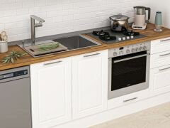 Alvinka 385X222 Cm Klasik Mebran Mutfak Dolabı Mb-E90S50S45-2 Mebran | Beyaz - Mdf