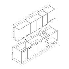 Minar 280 Cm Mutfak Dolabı Beyaz 280-B11