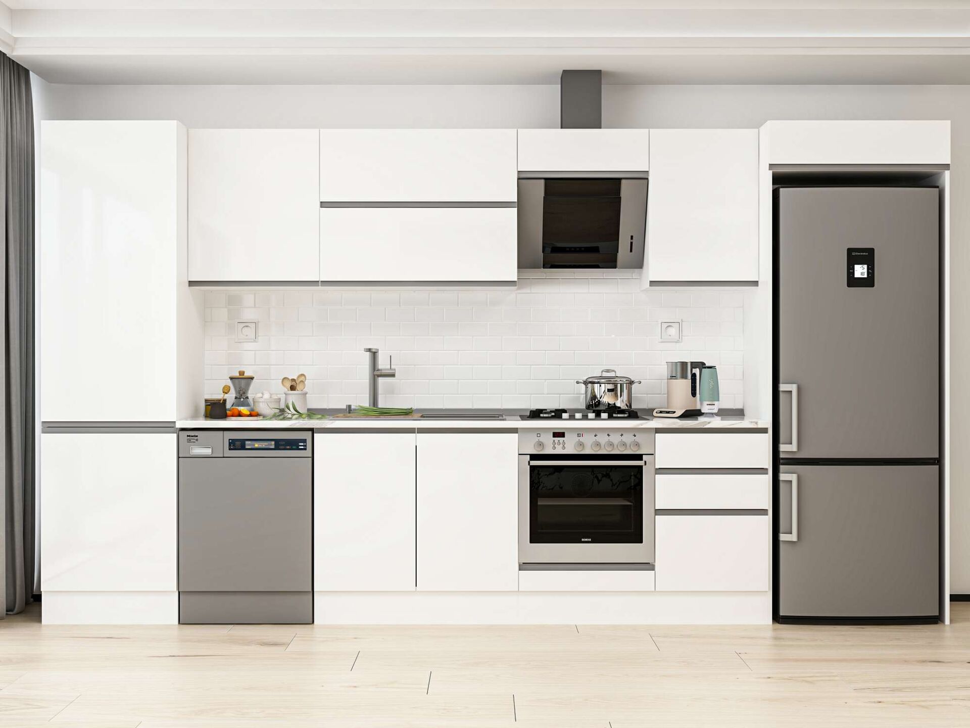 Alvinka 400X222 Cm High Gloss Mutfak Dolabı Mbb-E90B60S50-2