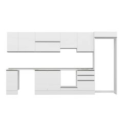 Alvinka 380X222 Cm High Gloss Mutfak Dolabı Mb-E80S40S60-1 High Gloss | Beyaz - Suntalam