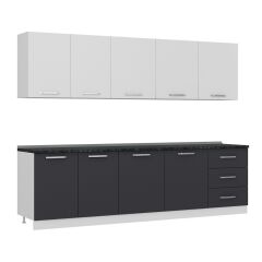 Minar 280 Cm Mutfak Dolabı Beyaz Antrasit 280-A2