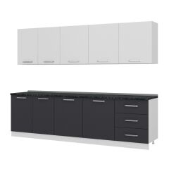 Minar 280 Cm Mutfak Dolabı Beyaz Antrasit 280-A2