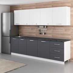 Minar 280 Cm Mutfak Dolabı Beyaz Antrasit 280-A2