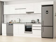 Alvinka 380X222 Cm High Gloss Mutfak Dolabı Mb-E80S40S60-1 High Gloss | Beyaz - Mdf