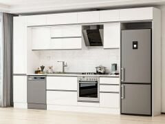 Alvinka 375X240 Cm High Gloss Mutfak Dolabı Mbb-E80B45S50-2 High Gloss | Beyaz - Mdf