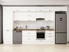 Alvinka 400X240 Cm Klasik Mebran Mutfak Dolabı Beyaz Beyaz Mbb-E80B60S60-2