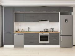 Alvinka 400X240 Cm Klasik Mebran Mutfak Dolabı Beyaz Beyaz Mbb-E80B60S60-2