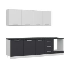 Minar 280 Cm Mutfak Dolabı Beyaz Antrasit 280-A3