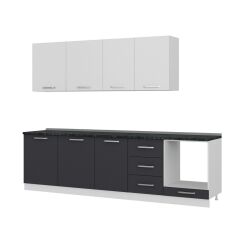 Minar 280 Cm Mutfak Dolabı Beyaz Antrasit 280-A3