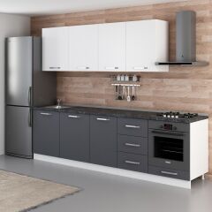 Minar 280 Cm Mutfak Dolabı Beyaz Antrasit 280-A3