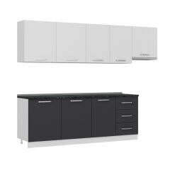 Minar 280 Cm Mutfak Dolabı Beyaz Antrasit 280-A4