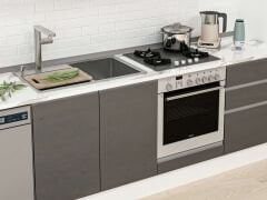 Alvinka 380X222 Cm High Gloss Mutfak Dolabı Mb-E80S40S60-1 High Gloss | Antrasit - Mdf