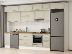 Alvinka 370X240 Cm Klasik Mebran Mutfak Dolabı Beyaz Beyaz Mb-E90S40S40-1