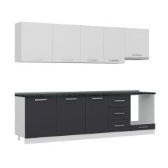 Minar 280 Cm Mutfak Dolabı Beyaz Antrasit 280-A5