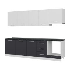 Minar 280 Cm Mutfak Dolabı Beyaz Antrasit 280-A5