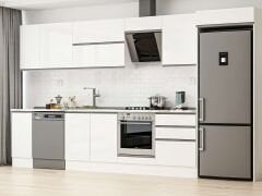 Alvinka 380X222 Cm High Gloss Mutfak Dolabı Mb-E80S40S60-2 High Gloss | Beyaz - Suntalam